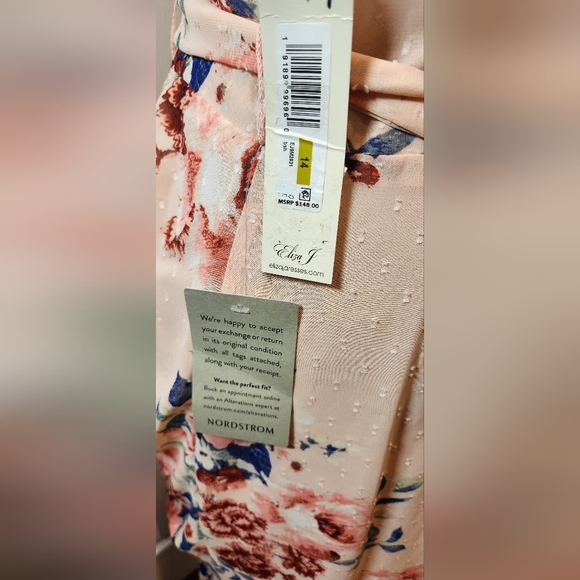 Eliza J Pink Floral Wrap Dress Sz 14 - Picture 10 of 10